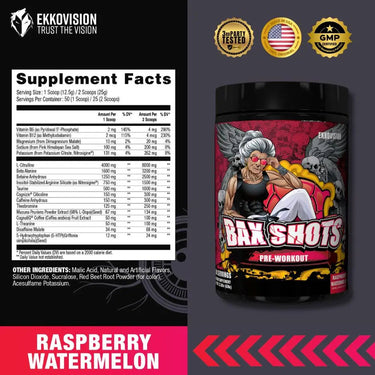 Bax Shots Preworkout - Raspberry Watermelon (Zero Tingle)